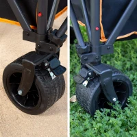 Carro Playa Aktive Plegable Estructura de Acero Ruedas 360º Desmontables 80 Kg, Negro(m-9)