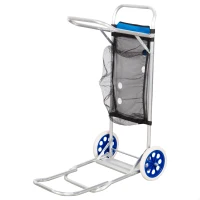 Carro de Playa Convertible 2 en 1 Aluminio Plegable, 47x76x100 Cm, Azul(m-1)