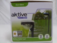 Pack 2 Focos Solares LED Doble Luz Cálida, Ø12x49 Cm, Negro y Blanco(m-11)