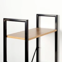 Escritorio Max Home Madera y Acero con Estantería Integrada, 100x52x120 Cm, Negro(m-7)