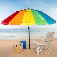 Sombrilla de Playa Antiviento 16 Varillas, 206x145x236 Cm, Multicolor(m-2)