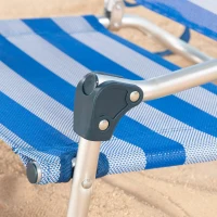 Silla Plegable de Playa Aktive, Ultraligera con Asa de Hombro, 54x8x52 Cm, Azul y Blanco(m-6)