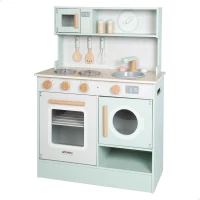 Cocinita de Madera Woomax con Microondas, Fregadero y Vitrocerámica, 60x30x85 Cm, Multicolor(m-1)