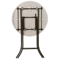 Mesa Redonda Plegable Alta Lifetime, Ø84x110 Cm, Crema(m-2)