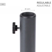 Base en Cruz Aktive Plegable con Tubo Ajustable, 86x86x34 Cm, Negro(m-3)