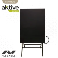 Mesa Cuadrada Plegable Aktive Estructura Metálica Resistente, 70x50x70 Cm, Negro(m-3)
