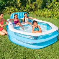 Piscina Hinchable Infantil con Sillón y Toldo, 229x191x135 Cm, Azul(m-2)