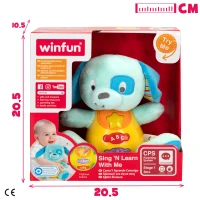 Peluche Perrito Winfun Interactivo con Luces y Sonidos, 15,5x11,5x16,5 Cm, Azul(m-7)