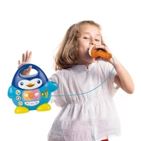 Karaoke Pingüino Interactivo con Micrófono y Luces, 27x11x23 Cm, Multicolor(m-3)