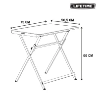 Mesa Auxiliar Plegable Rectangular, 75x50,5x66 Cm, Negra(m-8)
