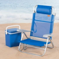 Silla de Playa Aktive Plegable Reclinable 8 Posiciones, 74x12x65 Cm, Azul(m-2)