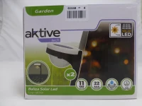 Pack 2 Focos Solares LED Doble Luz Cálida, Ø12x49 Cm, Negro y Blanco(m-9)