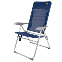 Silla de Playa Aktive Alta Multiposición Plegado Extraplano, 47x66x107 Cm, Azul Marino(m-1)