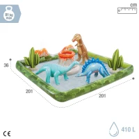 Centro de Juegos Hinchable con Difusor de Agua y Figuras, 201x201x36 Cm, Multicolor(m-4)