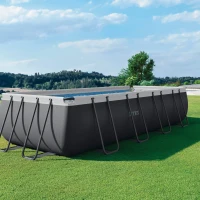 Piscina Desmontable Rectangular Ultra XTR INTEX con Depuradora 5.700 L/h, 549x274x132 Cm, Azul/Gris(m-2)