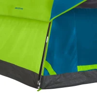 Tienda de Campaña Iglú 4 Personas Doble Techo, 240x210x130 Cm, Verde Fosforito, Azul, Gris y Negro(m-7)