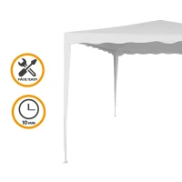 Cenador Desmontable Estructura Acero Lona 160 Gr/m2, 300x300x250 Cm, Blanco(m-3)