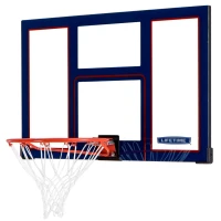 Tablero de Baloncesto Policarbonato Ultrarresistente con Aro 46 Cm, 121x5x75,5 Cm, Azul y Rojo(m-2)