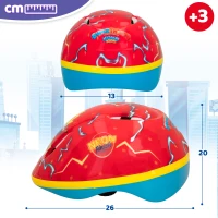 Casco Infantil SuperThings con Funda de Peluche 3D Neon Blast, 20x26x13 Cm, Rojo, Amarillo y Azul(m-6)