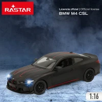 Coche Teledirigido BMW M4 CSL Escala 1:16 y Luces, 38x19x17 Cm, Negro Metalizado(m-2)