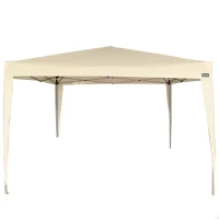 Cenador Plegable Estructura Acero Montaje Rápido, 300x300x240/250 Cm, Crema(m-1)