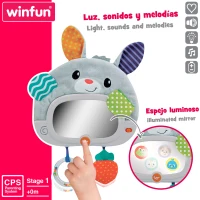 Espejo Interactivo para Cuna con Luz y Sonido, 25x2,5x35 Cm, Multicolor(m-2)