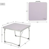 Mesa Plegable Ultraligera Antivuelco, 40x3x40 Cm, Malva(m-4)