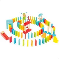 Juego Dominó de Madera Woomax 100 Piezas, 23x5x22,5 Cm, Multicolor(m-1)