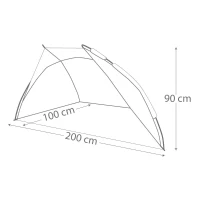 Tienda Paravientos Playa Impermeable para 2 Personas, 200x100x90 Cm, Gris(m-4)