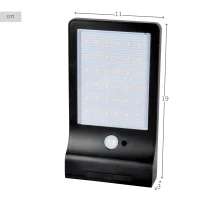 Foco Solar Exterior Aktive con Sensor de Movimiento 36 LED 300 Lúmenes, 11x3x19 Cm, Negro(m-4)