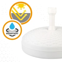 Base para Sombrilla Circular Ajustable 19-33 Mm, 45x45x30 Cm, Blanco(m-6)