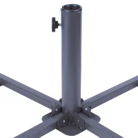 Base en Cruz Aktive Plegable con Tubo Ajustable, 86x86x34 Cm, Negro(m-7)
