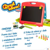Pizarra Infantil Doble Cara 3 en 1 Plegable, 34x6,5x33,5 Cm, Multicolor(m-3)