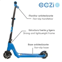 Patinete 2 Ruedas Luminosas, Manillar Regulable, 33x69x70-80 Cm, Azul(m-2)
