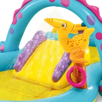 Centro de Juegos Hinchable Dinoland con Tobogán y Piscina, 302x229x112 Cm, Multicolor(m-5)
