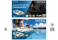 Barca Inflable Mariner 3 para 3 Personas con 2 Remos, 297x127x46 Cm, Gris(m-8)