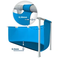 Piscina Desmontable Rectangular con Estructura Metálica, 260x160x65 Cm, Azul(m-4)