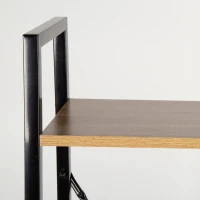 Estantería Escalera Acero y Madera 4 Estantes, 34x32x148 Cm, Negro(m-3)