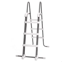 Escalera Piscina INTEX de Seguridad con Peldaños Extraíbles Antideslizantes, 91-107 Cm, Blanco(m-1)