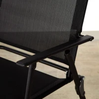 Pack 2 Sillas Plegables Estrechas con Reposabrazos, 47x64x95 Cm, Negro(m-8)