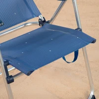 Silla de Playa Plegable Aktive Reclinable 4 Posiciones, 48x65x110 Cm, Azul(m-5)