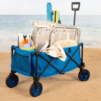 Carro Playa Plegable Aktive Capacidad 80 Kg, 30,5x20,5x74 Cm, Azul(m-3)