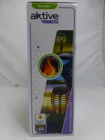 Pack 4 Antorchas Solares Efecto Llama, 12 LEDs, Ø7,5x50 Cm, Negro(m-11)