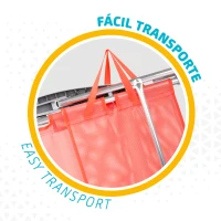 Silla Baja Plegable Reclinable con Estructura de Aluminio, 48x57x100 Cm, Coral(m-4)
