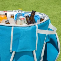 Nevera Portátil Plegable Aktive con Soporte Elevable, 44x35x84 Cm, Azul(m-6)