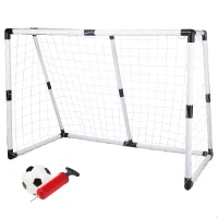 Portería de Fútbol Infantil Plegable con Balón y Bomba, 190x90x132 Cm, Blanco(m-1)
