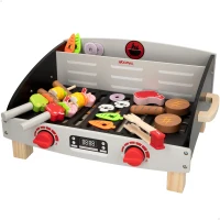 Barbacoa de Madera WOOMAX para Niños, 50,5x34x23,5 Cm, Madera Natural(m-1)