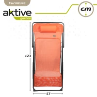 Silla Hamaca Plegable Multiposición con Cojín Aktive, 53x78x87 Cm, Naranja(m-7)