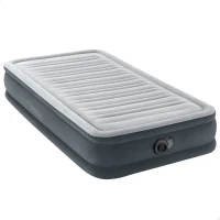 Colchón Hinchable Intex Dura-Beam Deluxe Comfort-Plush con Bomba Integrada, 99x191x33 Cm, Gris(m-1)