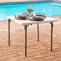 Mesa Cuadrada Plegable Polietileno 38 Mm, 86x86x74 Cm, Blanco(m-5)